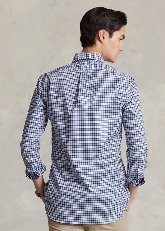Ralph Lauren mehed slim fit ruuduline poplinsärk PR0V1141 mereväe multi