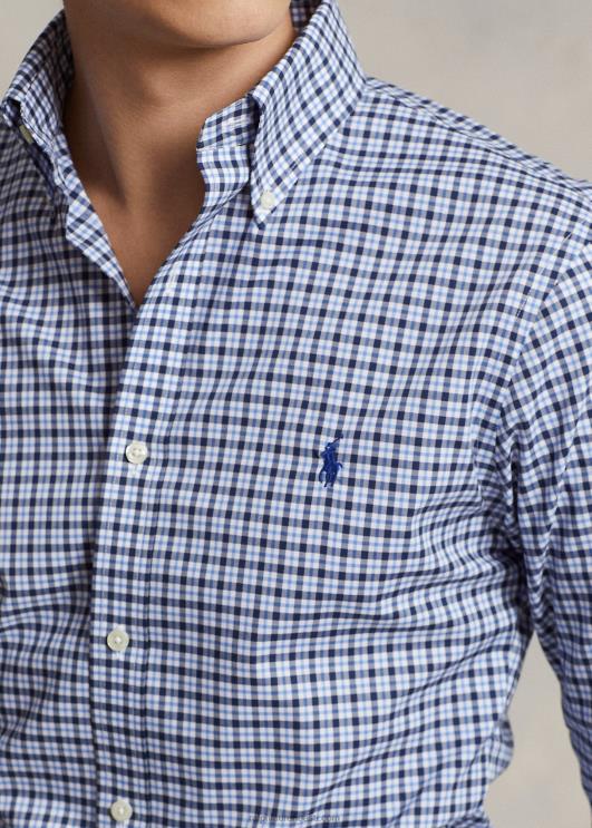 Ralph Lauren mehed slim fit ruuduline poplinsärk PR0V1141 mereväe multi