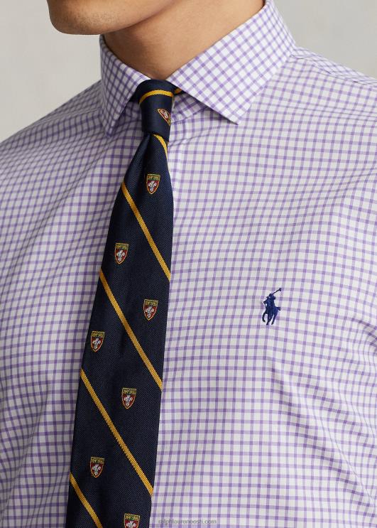 Ralph Lauren mehed slim fit ruuduline poplinsärk PR0V743 kaktus lilla/valge