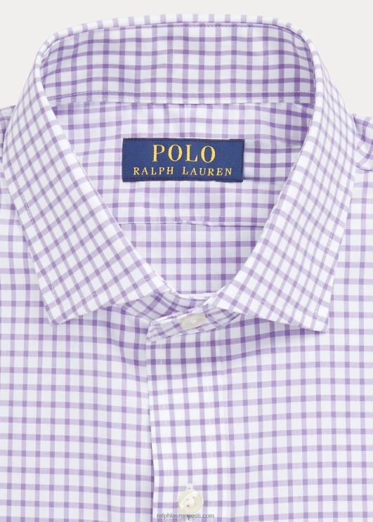 Ralph Lauren mehed slim fit ruuduline poplinsärk PR0V743 kaktus lilla/valge