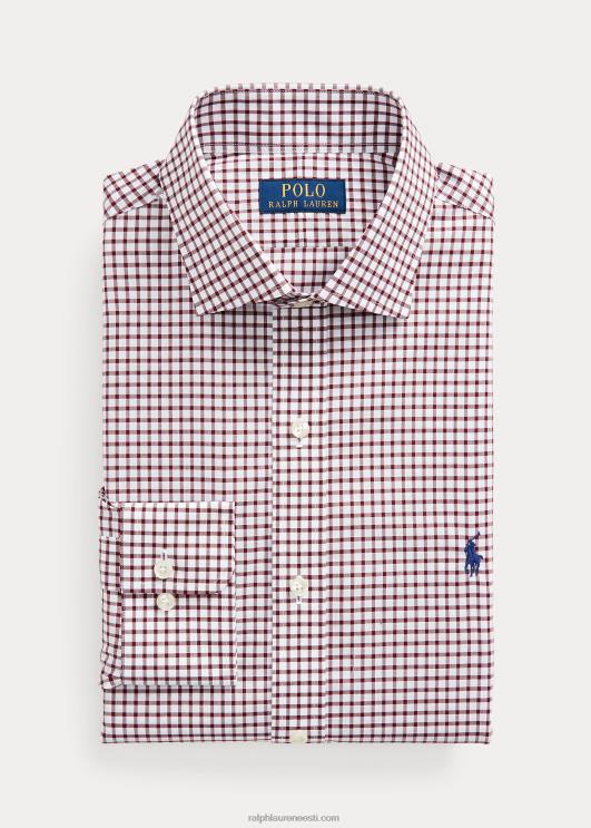 Ralph Lauren mehed slim fit ruuduline poplinsärk PR0V744 vein/valge