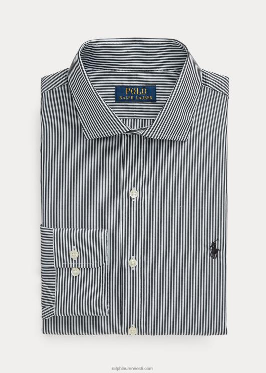 Ralph Lauren mehed slim fit triibuline poplinsärk PR0V1089 must/valge