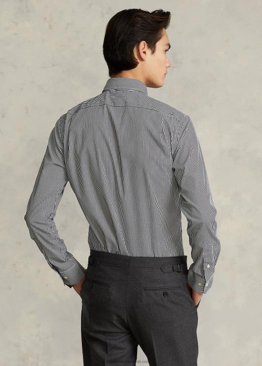 Ralph Lauren mehed slim fit triibuline poplinsärk PR0V1089 must/valge