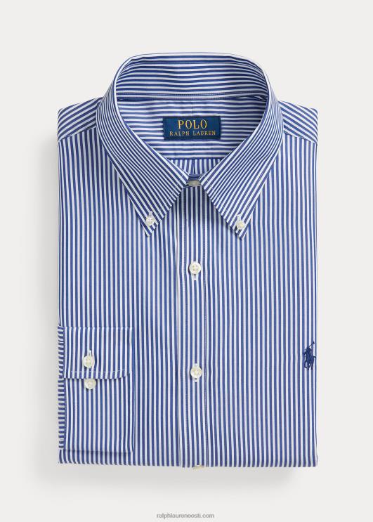 Ralph Lauren mehed slim fit triibuline poplinsärk PR0V378 kuninglik/valge