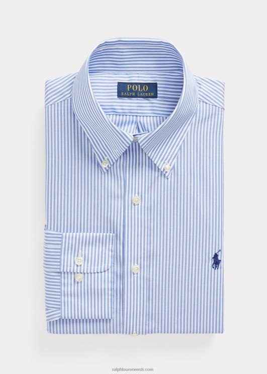 Ralph Lauren mehed slim fit triibuline poplinsärk PR0V379 helesinine/valge