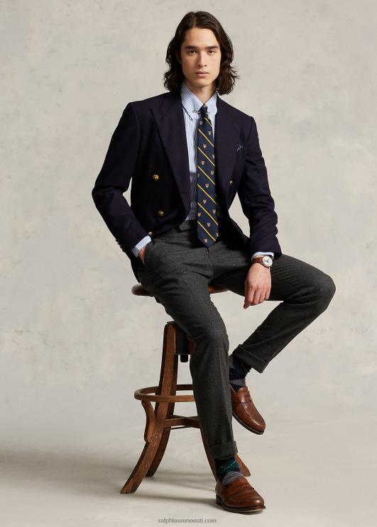 Ralph Lauren mehed slim fit triibuline poplinsärk PR0V379 helesinine/valge