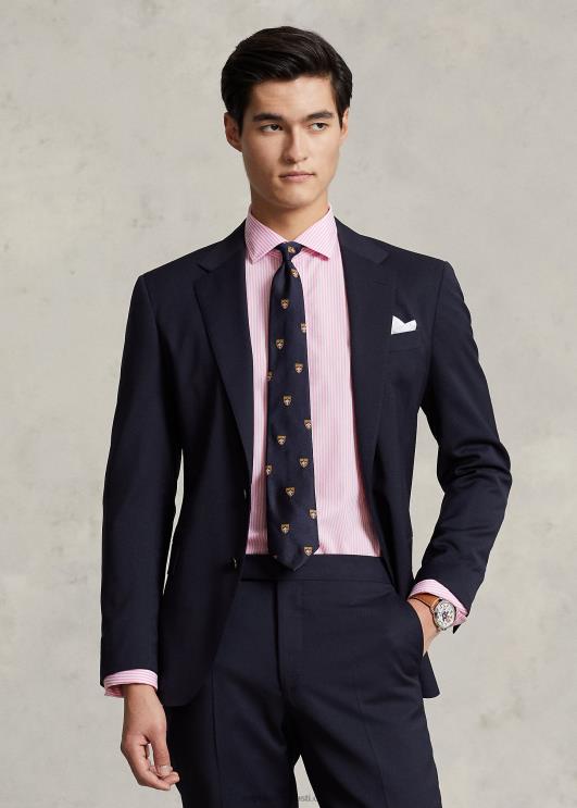 Ralph Lauren mehed slim fit triibuline poplinsärk PR0V380 roos/valge