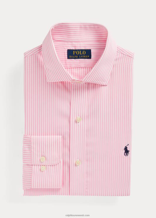 Ralph Lauren mehed slim fit triibuline poplinsärk PR0V380 roos/valge