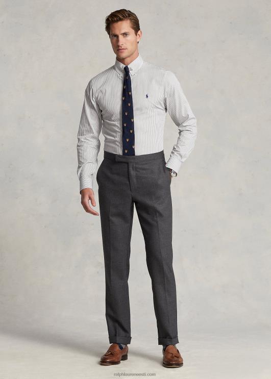 Ralph Lauren mehed slim fit triibuline poplinsärk PR0V381 hall udu