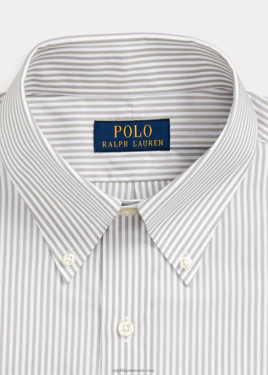 Ralph Lauren mehed slim fit triibuline poplinsärk PR0V381 hall udu