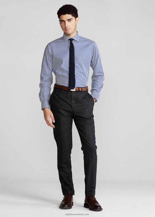 Ralph Lauren mehed triibuline kergesti hooldatav veniv poplinsärk – sobib hästi PR0V1003 kuninglik/valge