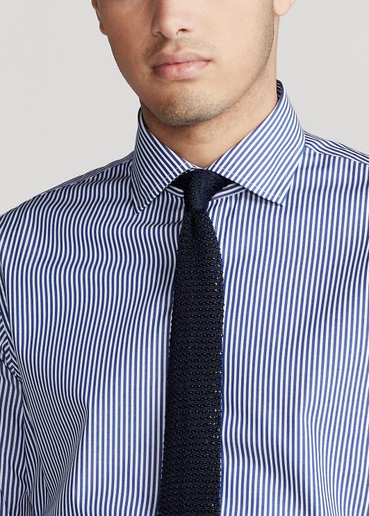 Ralph Lauren mehed triibuline kergesti hooldatav veniv poplinsärk – sobib hästi PR0V1003 kuninglik/valge