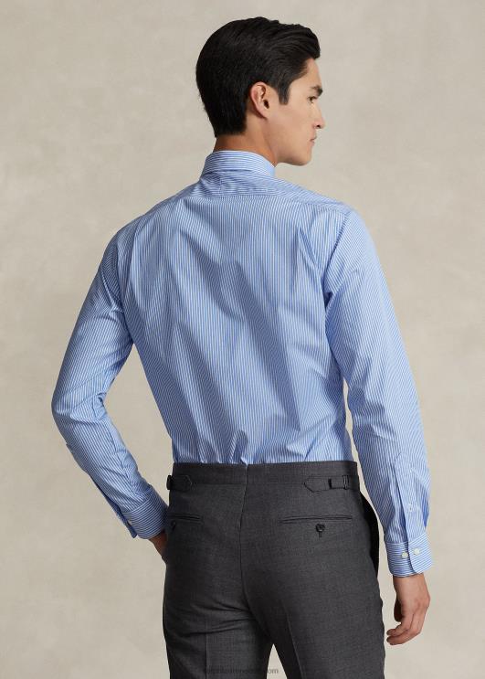 Ralph Lauren mehed triibuline kergesti hooldatav veniv poplinsärk – sobib hästi PR0V448 taevasinine/valge