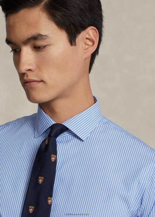 Ralph Lauren mehed triibuline kergesti hooldatav veniv poplinsärk – sobib hästi PR0V448 taevasinine/valge