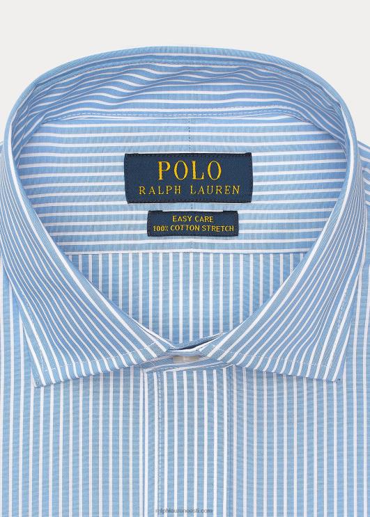 Ralph Lauren mehed triibuline kergesti hooldatav veniv poplinsärk – sobib hästi PR0V448 taevasinine/valge