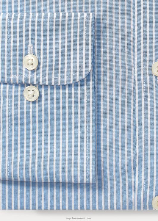 Ralph Lauren mehed triibuline kergesti hooldatav veniv poplinsärk – sobib hästi PR0V448 taevasinine/valge