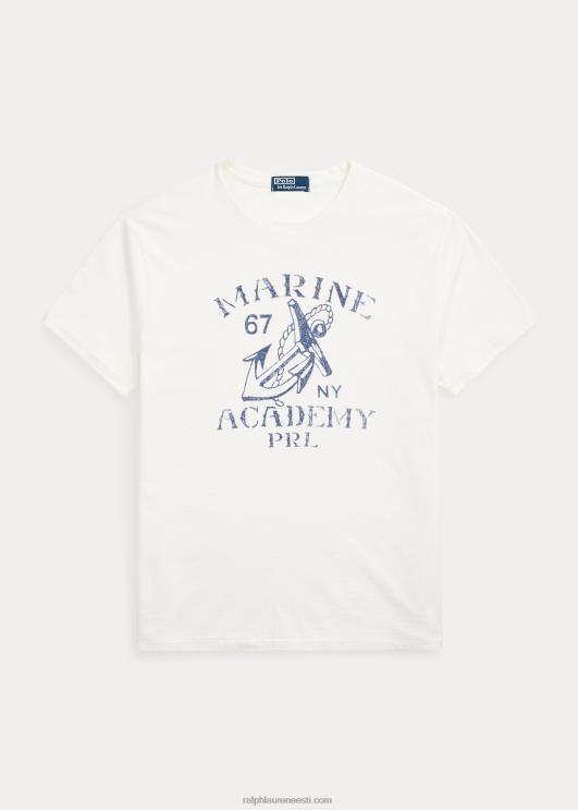 Ralph Lauren mehed Klassikalise istmega graafilise trikoo T-särk PR0V443 nevis