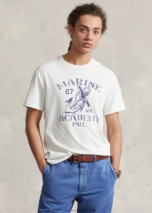 Ralph Lauren mehed Klassikalise istmega graafilise trikoo T-särk PR0V443 nevis