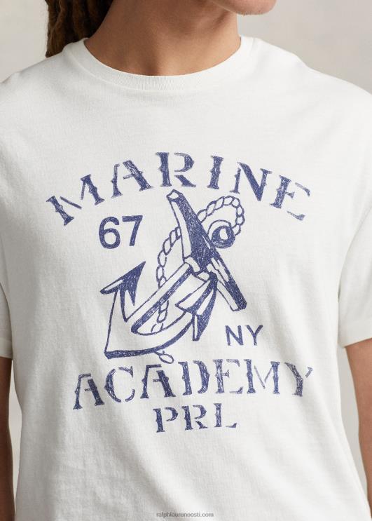 Ralph Lauren mehed Klassikalise istmega graafilise trikoo T-särk PR0V443 nevis