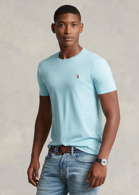 Ralph Lauren mehed Klassikalise istmega pehme puuvillase kaelusega T-särk PR0V1275 vaata mägi sinine kanarbik