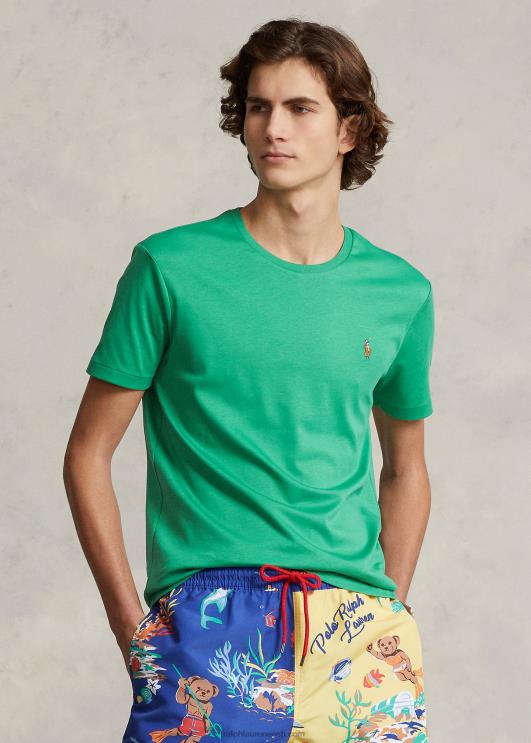 Ralph Lauren mehed Klassikalise istmega pehme puuvillase kaelusega T-särk PR0V1276 optika roheline