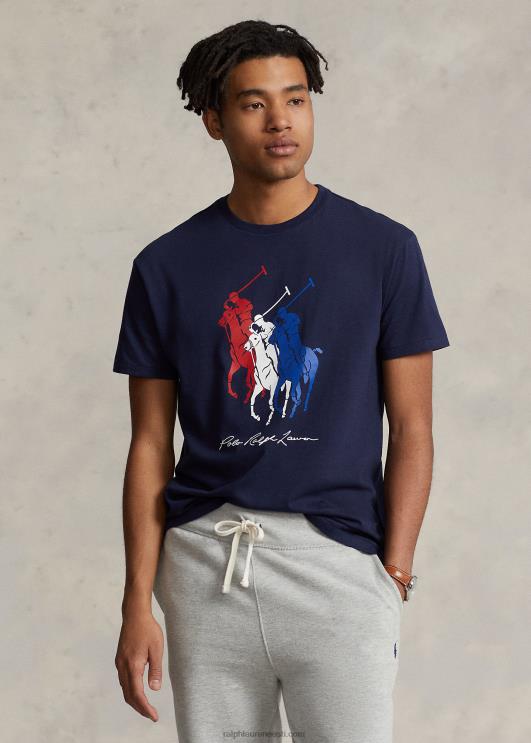 Ralph Lauren mehed Klassikalise istmega suure poni trikoo T-särk PR0V348 kruiisilaevastik