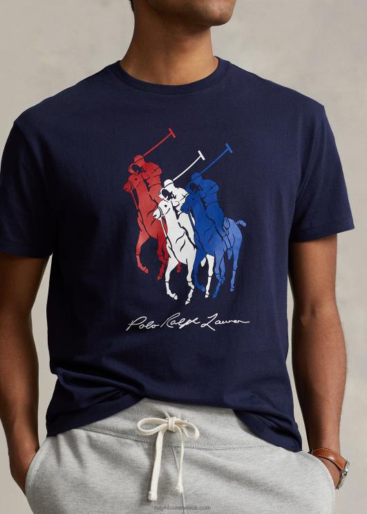 Ralph Lauren mehed Klassikalise istmega suure poni trikoo T-särk PR0V348 kruiisilaevastik