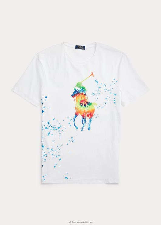 Ralph Lauren mehed Klassikalise istmega suure poni trikoo T-särk PR0V885 valge