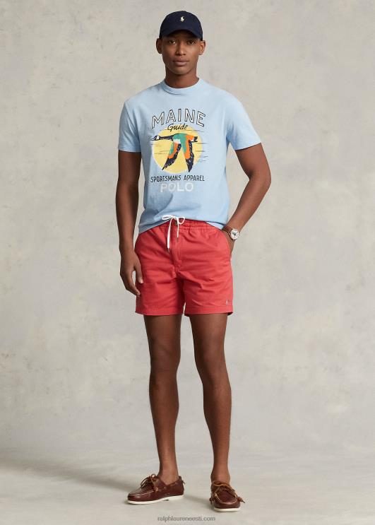 Ralph Lauren mehed Klassikalise istmega trikoo graafiline T-särk PR0V221 carolina sinine