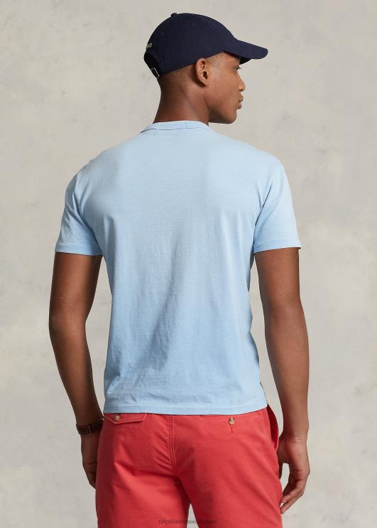 Ralph Lauren mehed Klassikalise istmega trikoo graafiline T-särk PR0V221 carolina sinine