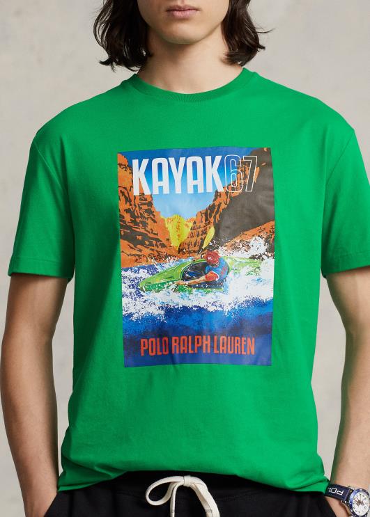 Ralph Lauren mehed Klassikalise istmega trikoo graafiline T-särk PR0V807 tüvi