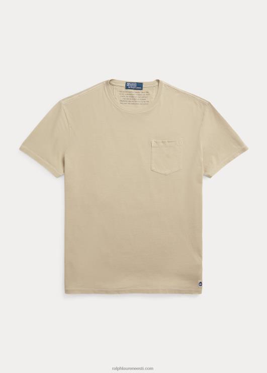 Ralph Lauren mehed Klassikalise istmega trikoo-taskuga T-särk PR0V419 klassikaline khaki