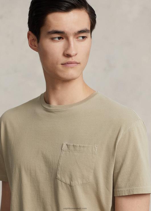 Ralph Lauren mehed Klassikalise istmega trikoo-taskuga T-särk PR0V419 klassikaline khaki
