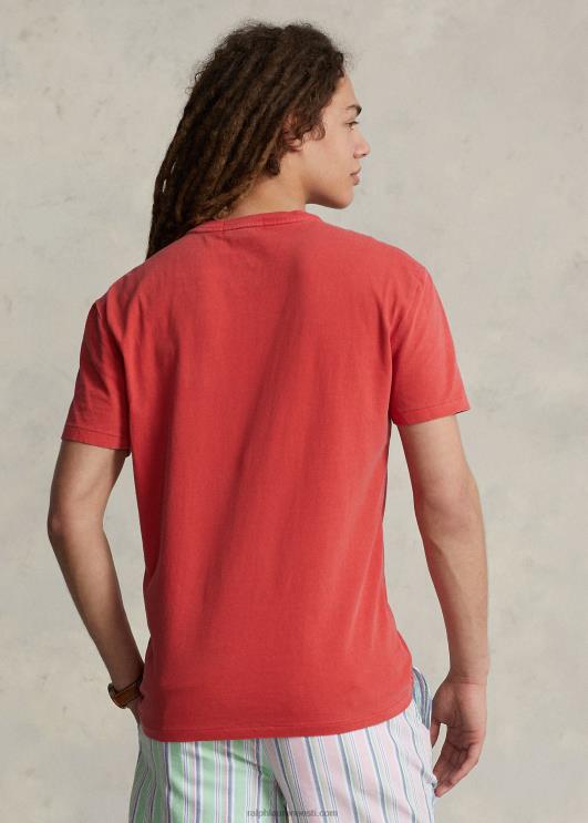 Ralph Lauren mehed Klassikalise istmega trikoo-taskuga T-särk PR0V941 postitus punane