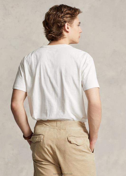 Ralph Lauren mehed Klassikalise istmega trikoo-taskuga T-särk PR0V942 tekipesu valge