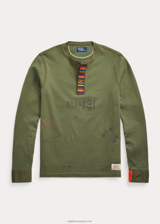 Ralph Lauren mehed šablooniga jersey henley särk PR0V8479 aiarada