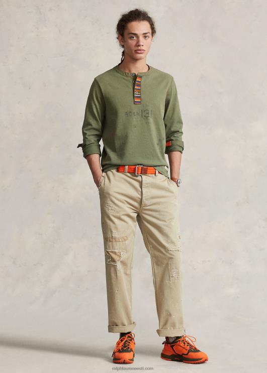 Ralph Lauren mehed šablooniga jersey henley särk PR0V8479 aiarada