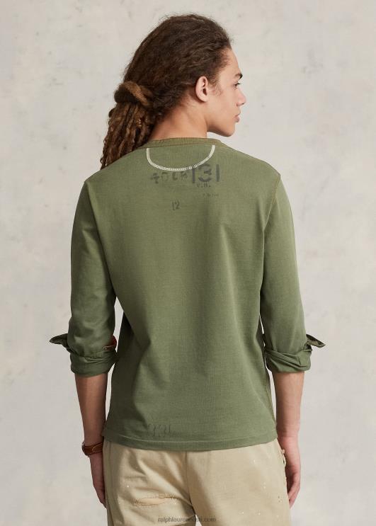 Ralph Lauren mehed šablooniga jersey henley särk PR0V8479 aiarada