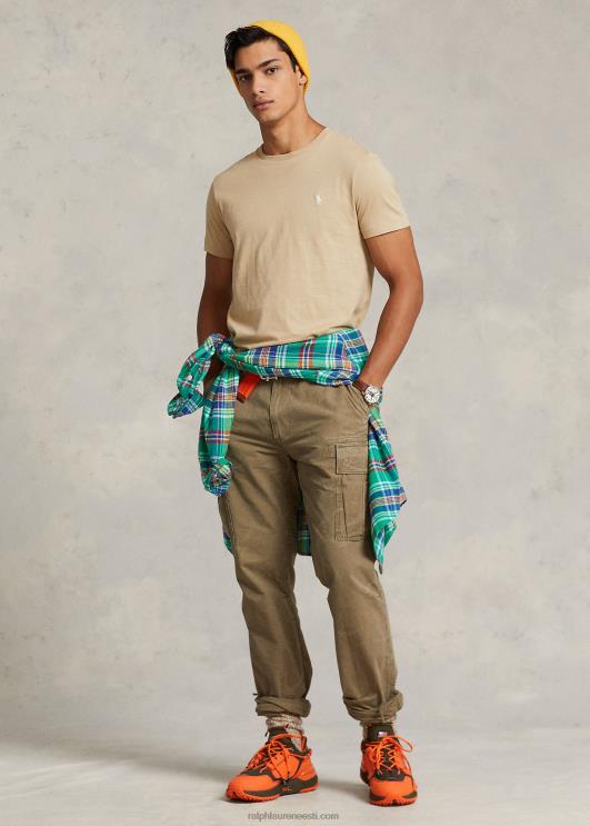 Ralph Lauren mehed jersey crewneck T-särk-kõik sobib PR0V157 ranniku beež