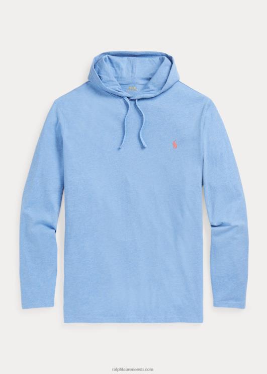 Ralph Lauren mehed jersey kapuutsiga t-särk PR0V8398 pehme kuninglik kanarbik