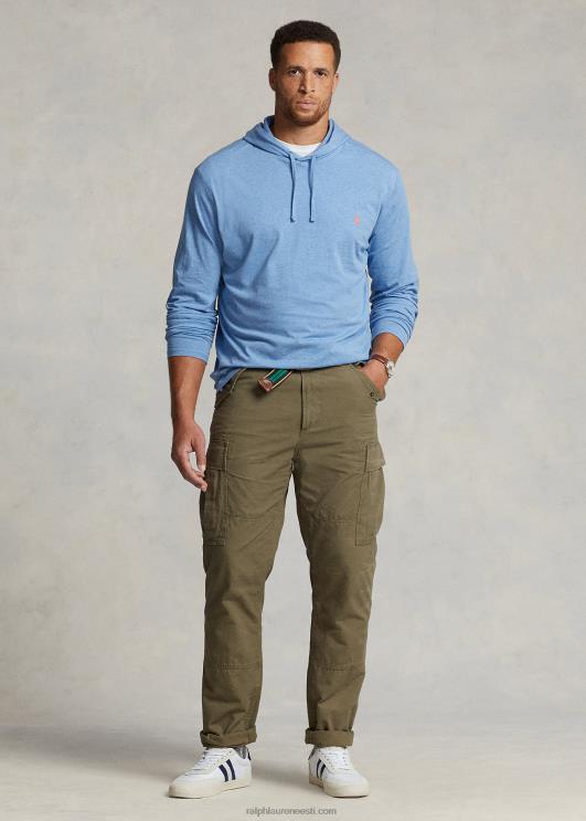 Ralph Lauren mehed jersey kapuutsiga t-särk PR0V8398 pehme kuninglik kanarbik