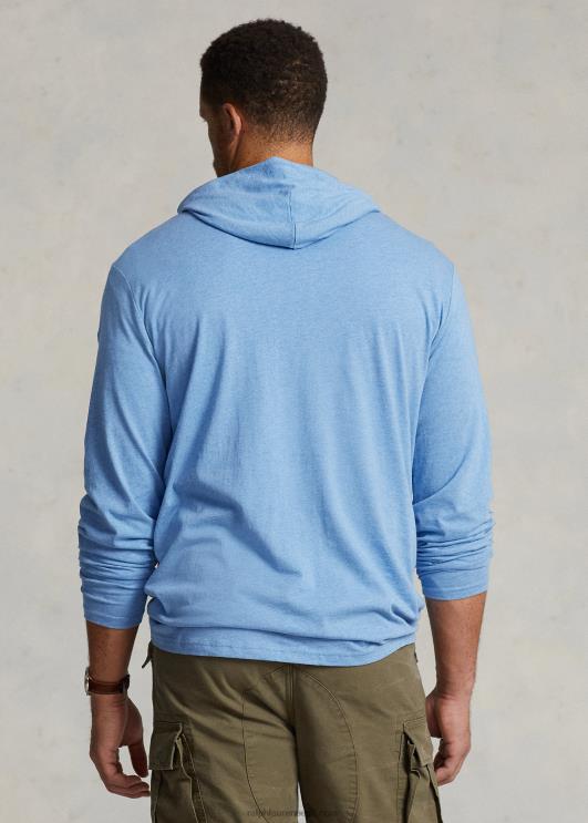 Ralph Lauren mehed jersey kapuutsiga t-särk PR0V8398 pehme kuninglik kanarbik