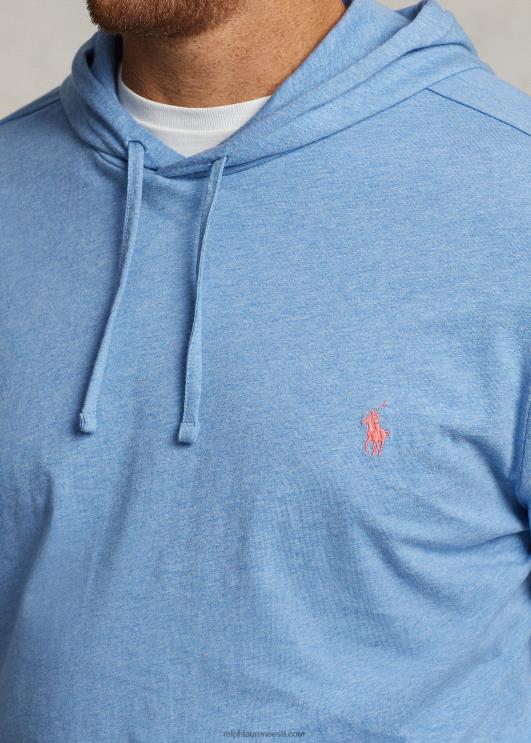 Ralph Lauren mehed jersey kapuutsiga t-särk PR0V8398 pehme kuninglik kanarbik