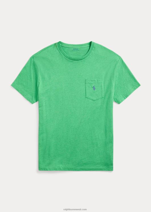 Ralph Lauren mehed jersey tasku t-särk-kõik sobib PR0V242 palmiroheline kanarbik