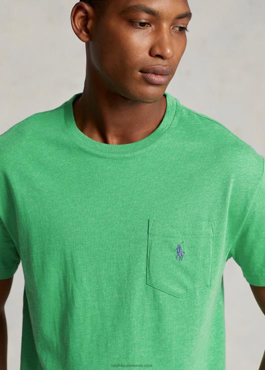 Ralph Lauren mehed jersey tasku t-särk-kõik sobib PR0V242 palmiroheline kanarbik