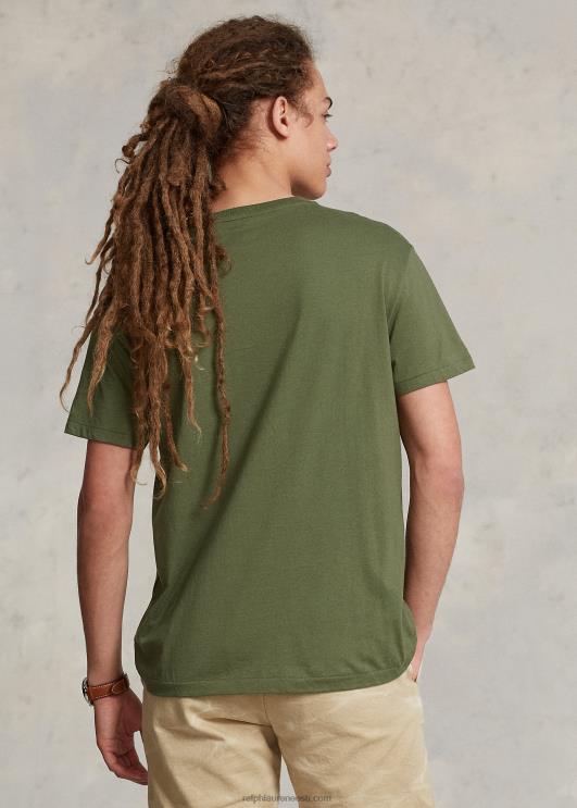 Ralph Lauren mehed jersey tasku t-särk-kõik sobib PR0V243 tume salvei