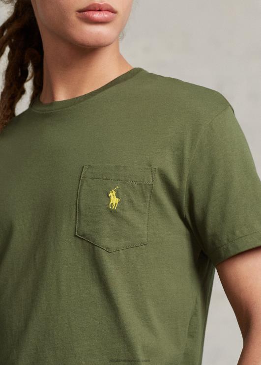 Ralph Lauren mehed jersey tasku t-särk-kõik sobib PR0V243 tume salvei