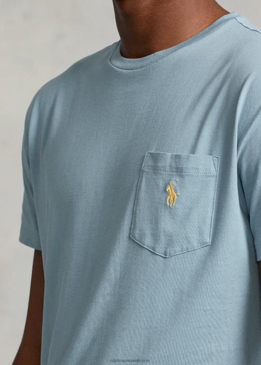 Ralph Lauren mehed jersey tasku t-särk-kõik sobib PR0V244 sinine märkus