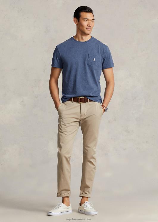 Ralph Lauren mehed jersey tasku t-särk-kõik sobib PR0V246 derby sinine kanarbik