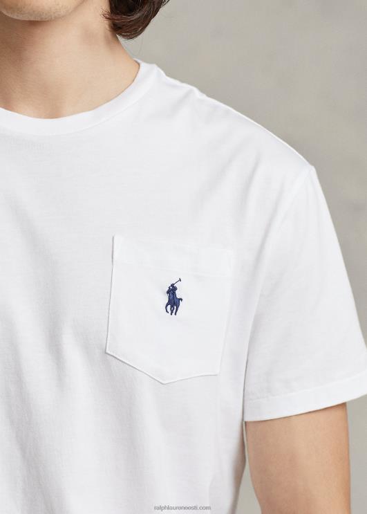 Ralph Lauren mehed jersey tasku t-särk-kõik sobib PR0V248 valge